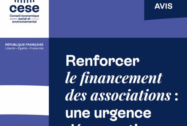 Couverture du rapport du CESE "Renforcer le financement des associations : une urgence démocratique".