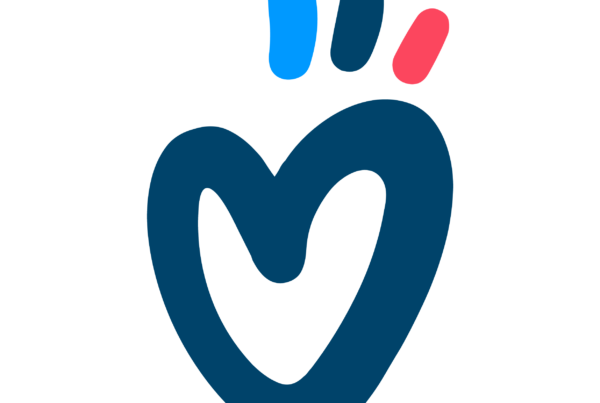 Dessin de cœur avec au-dessus trois petits traits bleu, blanc, rouge