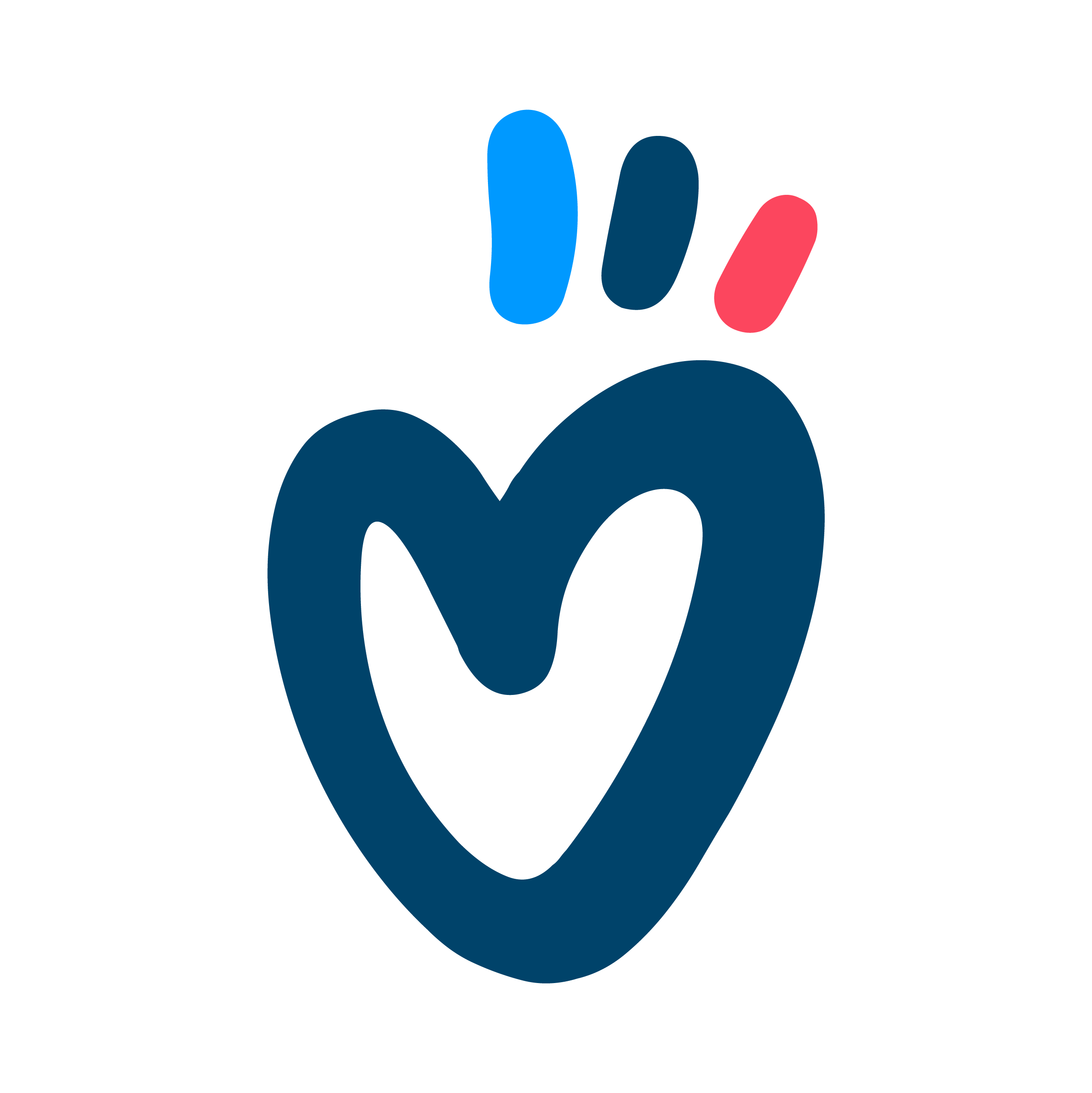 Dessin de cœur avec au-dessus trois petits traits bleu, blanc, rouge